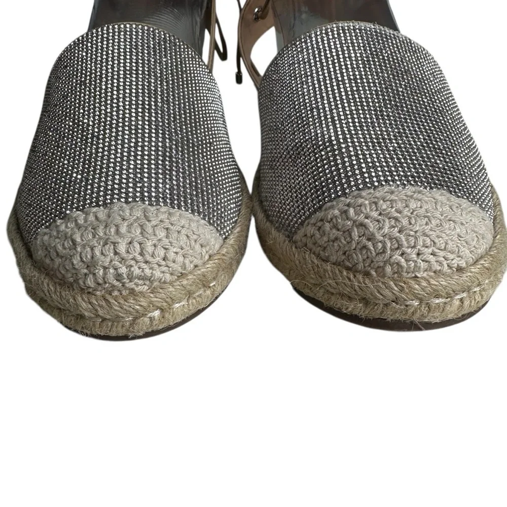 Schutz Glitter Lace-Up Espadrilles - Celinah. Size 9